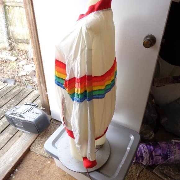 Vintage 80s Zip Front HAWAII Rainbow Jogging Running Windbreaker Jacket Nylon XL - Picture 6 of 11